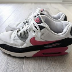 Nike Air Max 90 Retro White Pink Black Men’s Running Sneaker Shoes (Size 13)