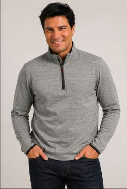 Avalanche Men's 1/4 Zip Pullover Size L | Heather Green 2-Way Stretch Shirt NWT