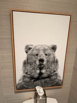 Bear Canvas Framed Decorative Wall Art