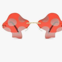 Stylish Red Sunglasses Mushroom Cottage Core Style Boho Festival