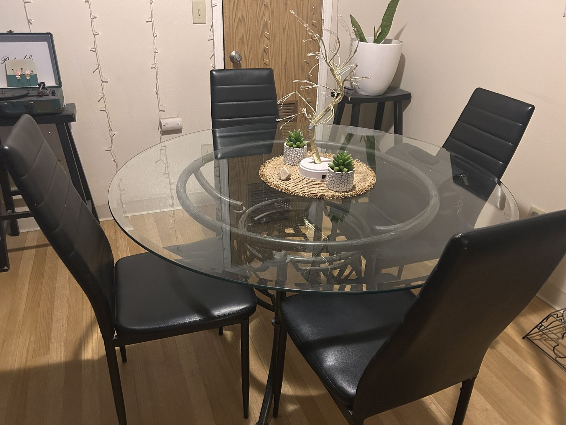 Glass Dining Table and Chairs