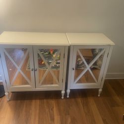 White Mirrored Cabinets 
