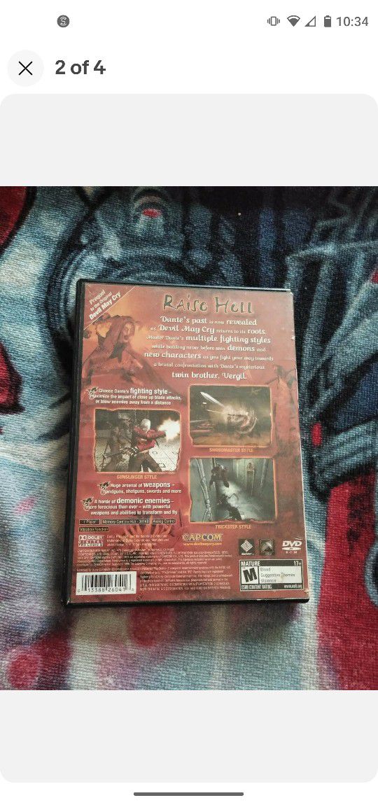Devil May Cry 3 Dante's Awakening Playstation 2 PS2 Video Game