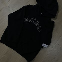 Sp5der Og Black Hoodie Size MEDIUM