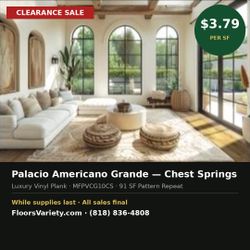 Palacio Americano Grande Chest Springs Luxury Vinyl Plank - Clearance