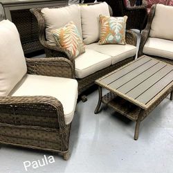 Outdoor Patio Furniture - Loveseat And 2 Chairs And  Coffee Table Set ⭐$39 Down Payment with Financing ⭐ 90 Days same as cash 
