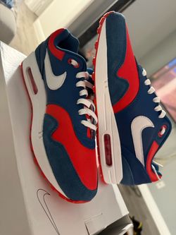 Nike Air Max 1 Red Navy Blue White Sneakers