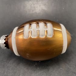 Blown Glass Football Christmas Ornament- Hand Painted