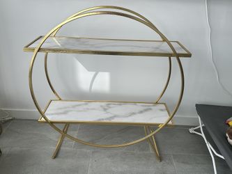 Marble And Metal Accent Cabinet
