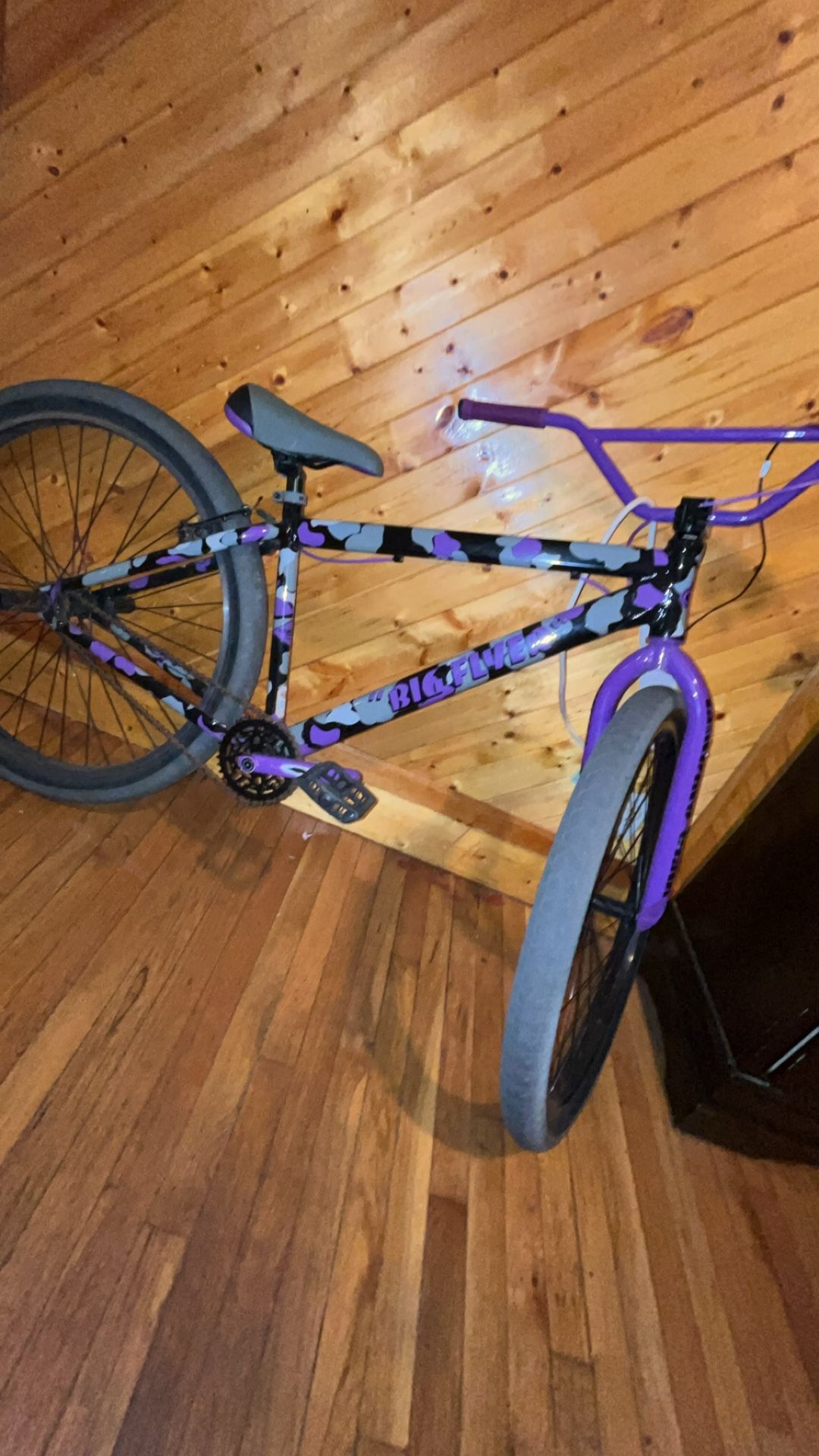 big flyer 29 inch purple camo se bike