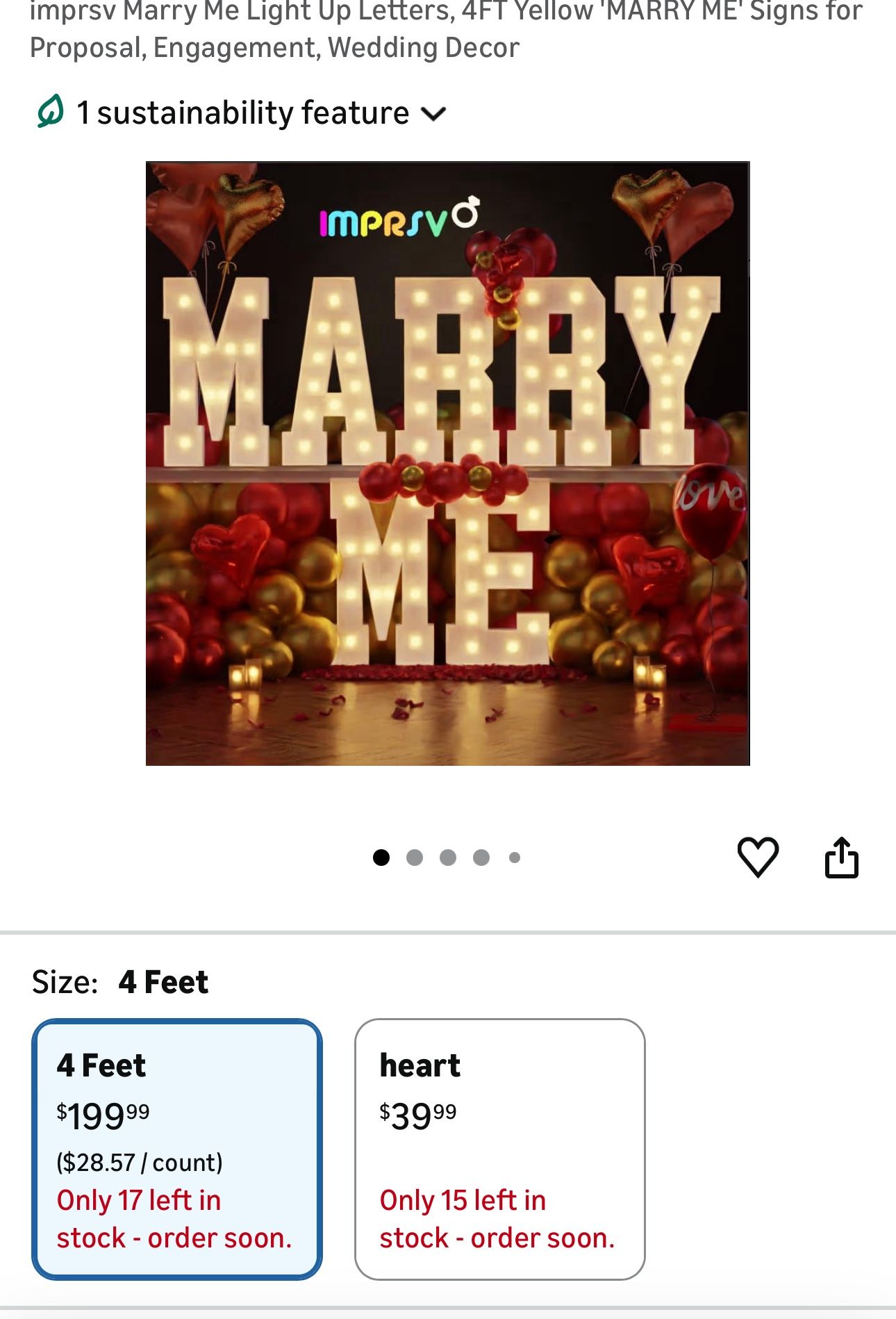 4FT Yellow 'MARRY ME' Signs for Proposal, Engagement, Wedding Decor 