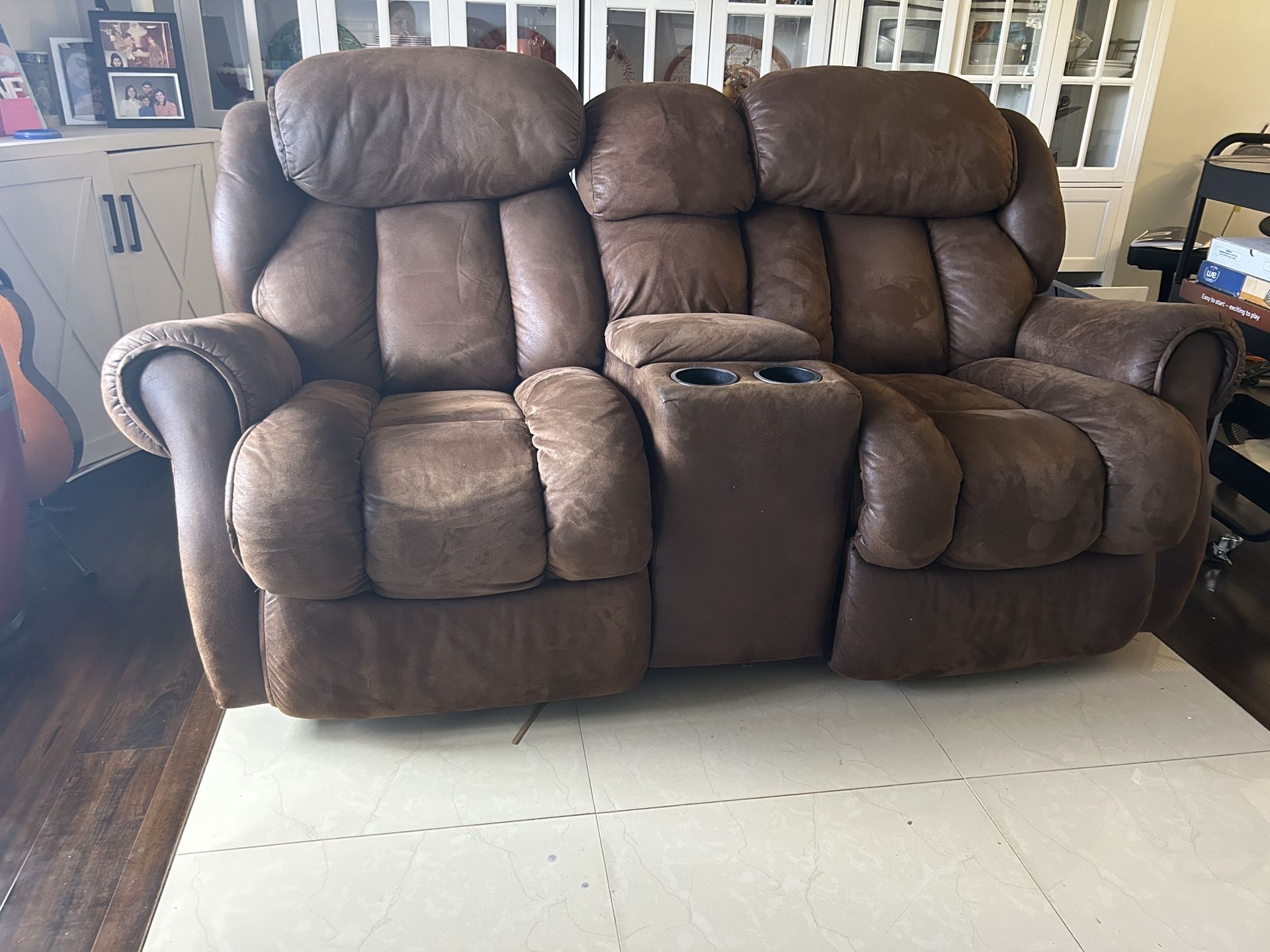 Brown Soft Recliner Love Seat