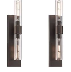 Wall Sconces Set of 2, 24” Bathroom Vanity Light, Oil-Rubbed Bronze, 2-Light Wall Sconce, Horizontal or Vertical Mount, Open Box #53833