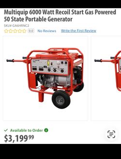 Gas powered generator