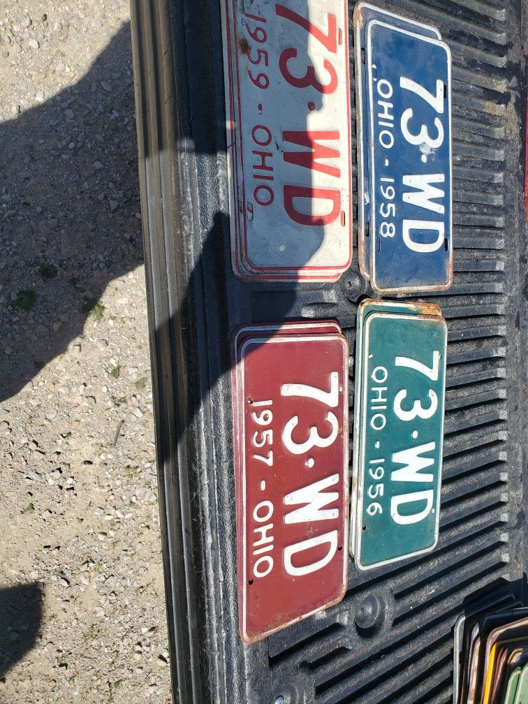 Vintage 1950's Ohio State License Plates Lot