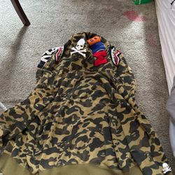 Bape Jacket Skull Collab 10f1 Double Hoodie