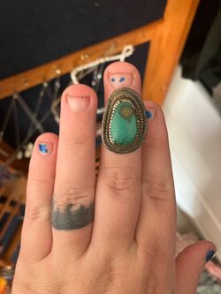 Vintage turquoise and sterling silver ring