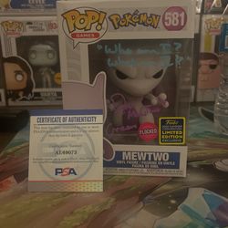 Mewtwo Flocked Signed With Certificate Exclusive 