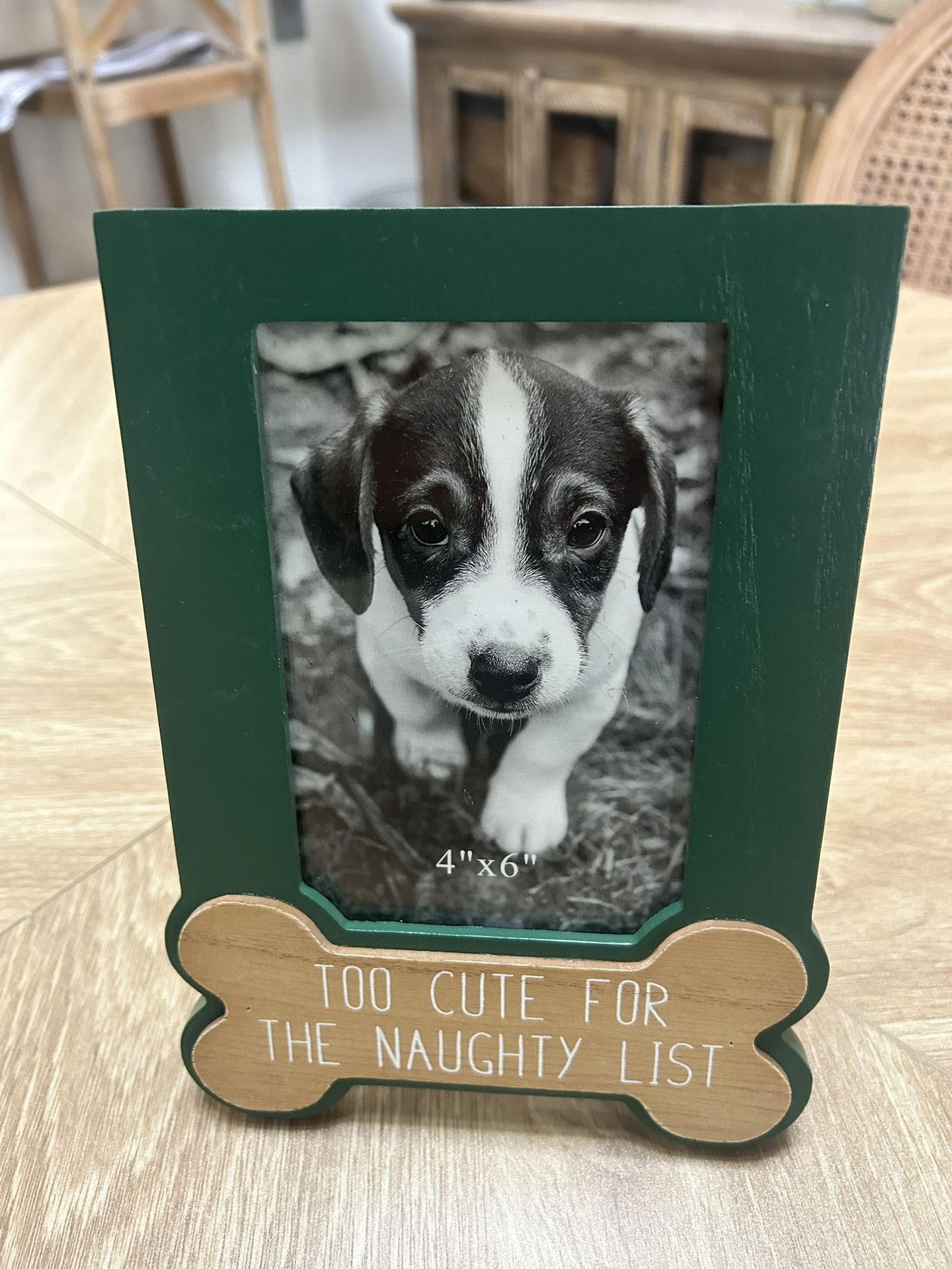 NEW Photo Christmas Frame 4x6. “Too Cute For The Naughty List”