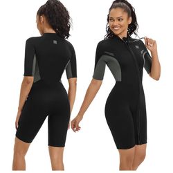 Seaskin Shorty Wetsuits for Mens Womens 2mm Front Zip Diving Suits size XXL