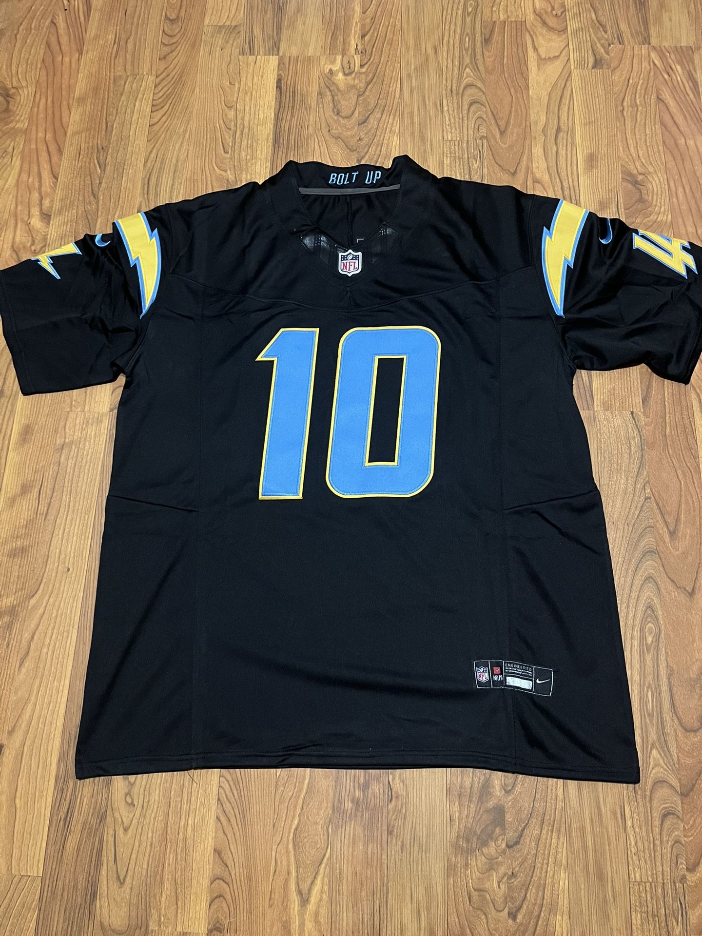 Custom Black and Blue Justin Herbert Chargers 100% Stitched Jerseys
