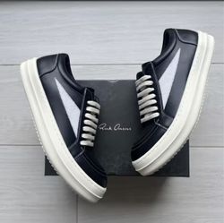 Rick Owens Black Leather Vans