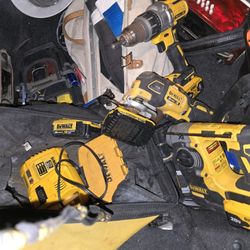 Dewalt Drill , Saw Pole, Vacuum,  Multitool, Hammer Drill, Charger And Extra Batteries  