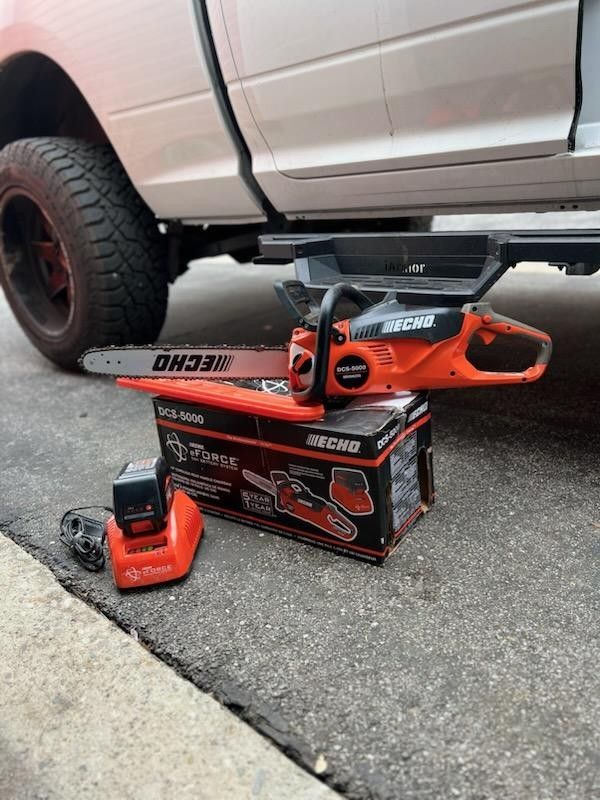 eFORCE 18 in. 56V Cordless Electric Battery Brushless Rear Handle Chainsaw Kit with 5.0Ah Battery and Charger