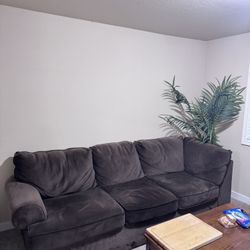 Brown Fabric Sofa / Comfortable Living Room Couch