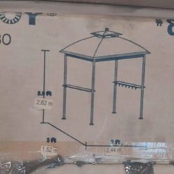 Sunjoy brown metal Rectangle grill gazebo exterior 5x8ft Sunjoy brown metal Rectangle grill gazebo exterior 5x8ft 
New in box assembly required 
Item 