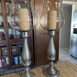 Hurricane Candlesticks w/ Candles