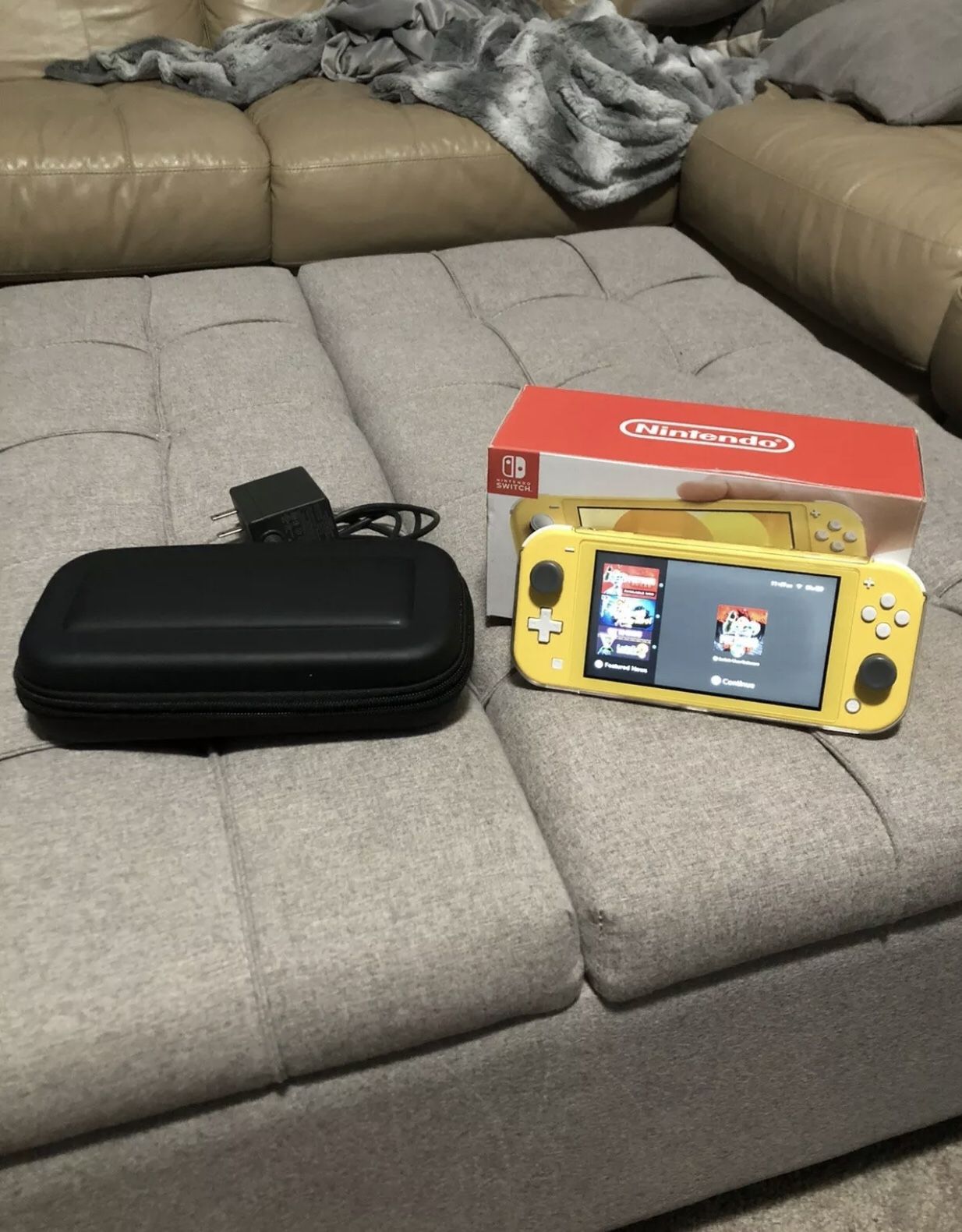 Nintendo Switch Lite Yellow Handheld Console With Case Screen prot.