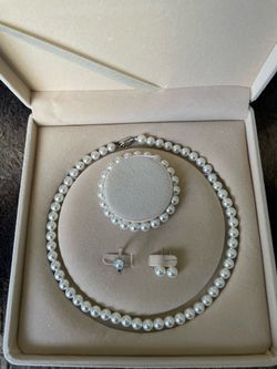 CULTURE PEARLS COMBINATION NECKLACE/EARRINGS/BRACELET RING