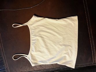 White Spaghetti Strap Crop Top