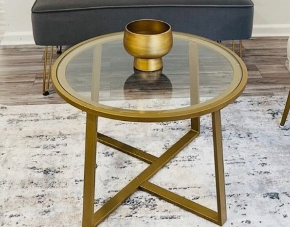 Glass Top Center/Coffee Table Gold