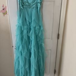 Turquoise Floor Length Dress, PROM dress, Homecoming Dress