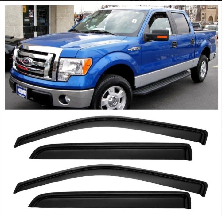 Window Rain Guards for 2009-2014 Ford F150 SuperCrew Cab