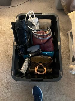 Crate of purses