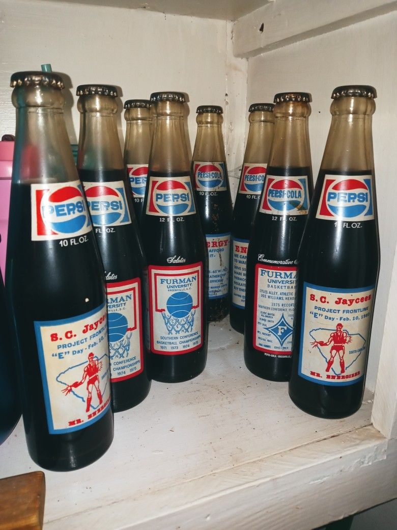 Collectors "National Championship" Pepsi Bottles.