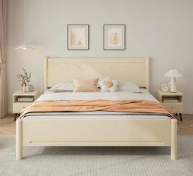 Bed frame king size solid wood