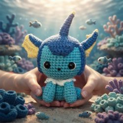 Vaporeon the Water Eeveelution Pokemon Crochet