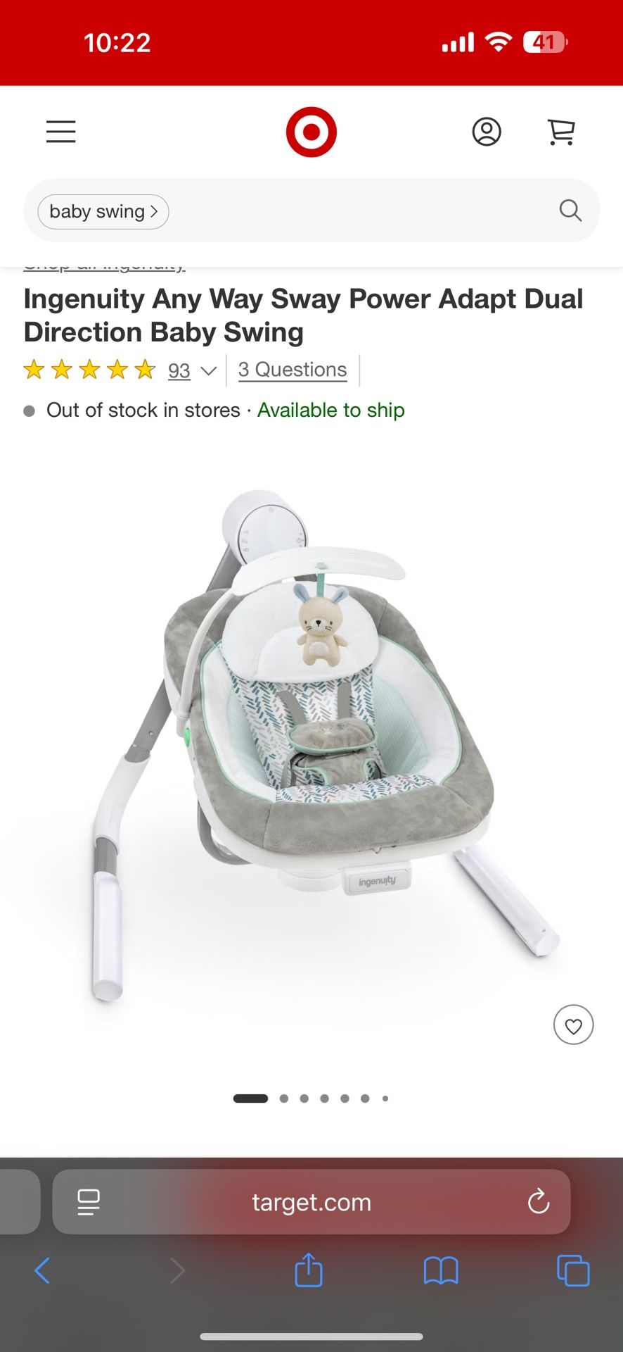 Ingenuity Baby Swing