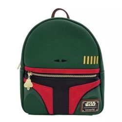Star Wars Loungefly Boba Fett Faux Leather Mini Backpack
