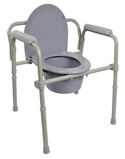 McKesson folding steel frame commode