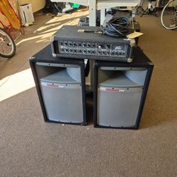 Peavey MP-4 Mark 3 Series Power Amp And 2 MTX TP1200 Passive Speakers 
