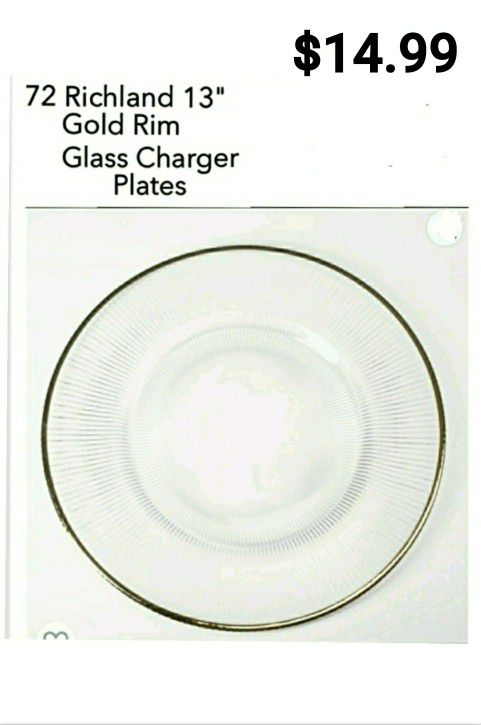 Richland Glass Gold Rimmed Charger Plates (72)