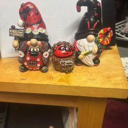 Him & Her Gnomes W/ Ladybug Friends 