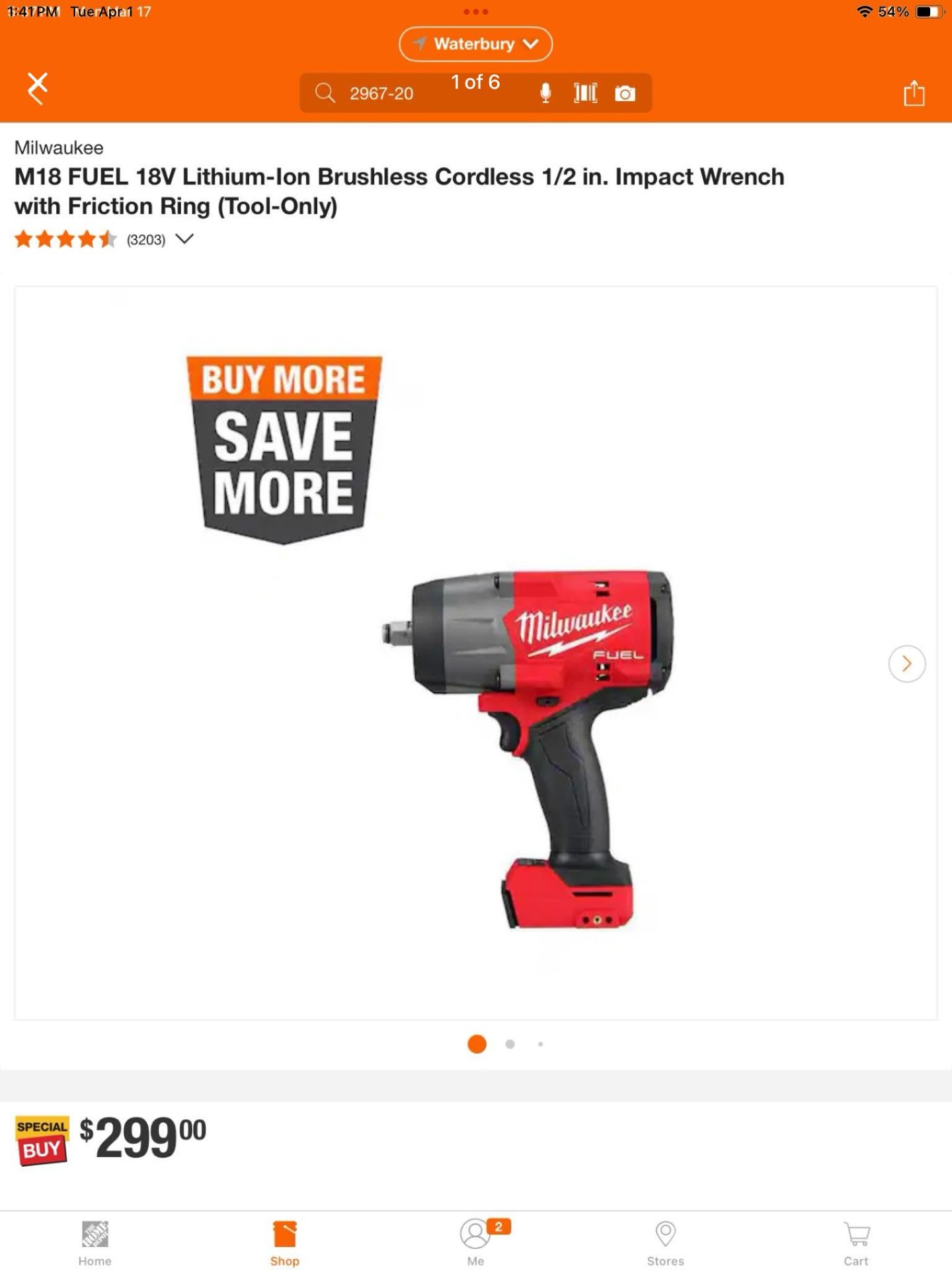 Milwaukee M18 FUEL 18V Lithium-Ion Brushless Cordless 1/2 in. Impact Wrench with Friction Ring (Tool-Only)