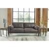 Gray Faux Leather Sofa