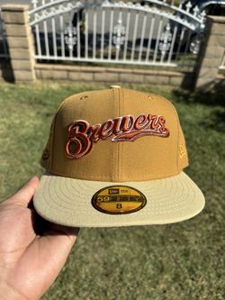 New Era Milwaukee Brewers 50th Anniversary Golden Patch Hat Size 8